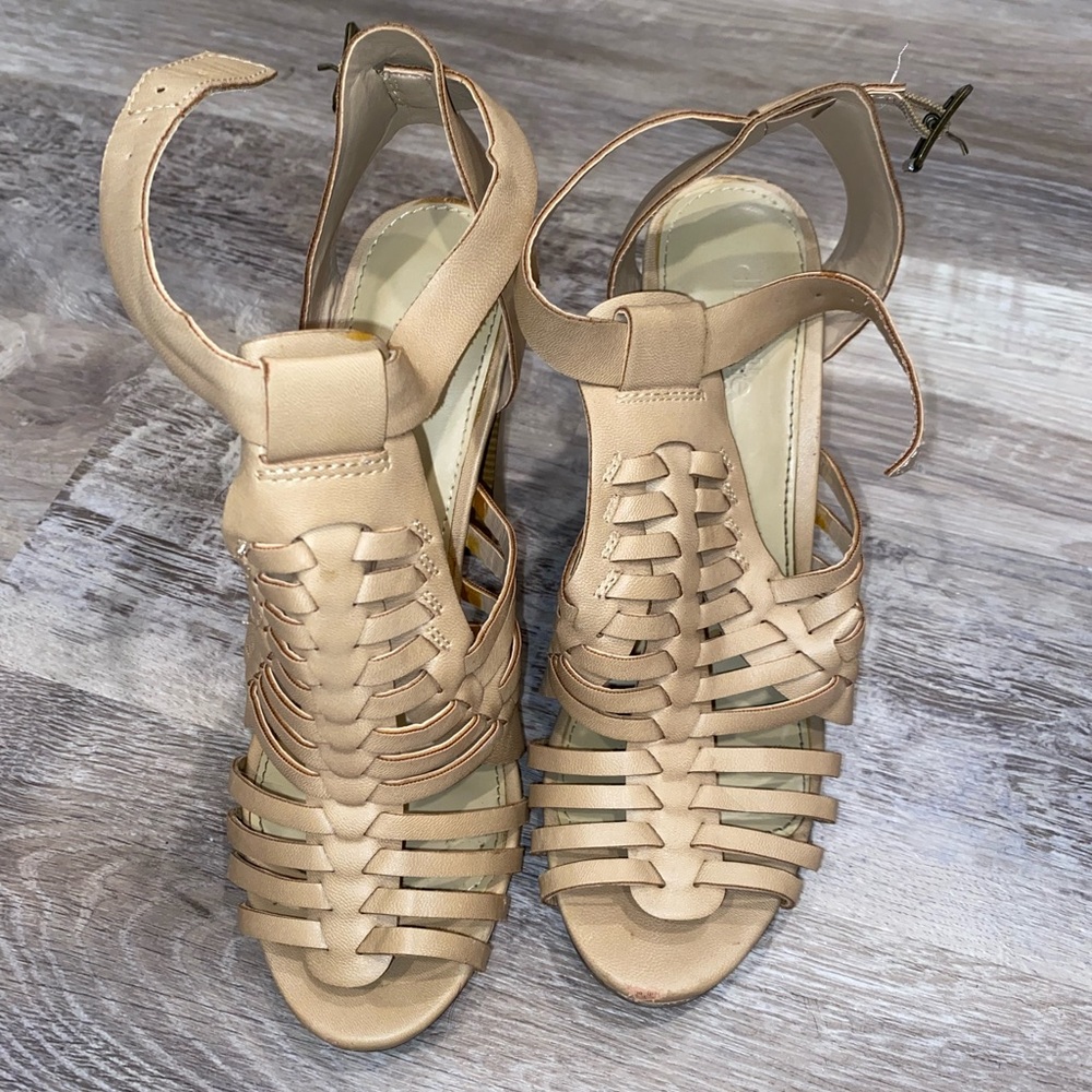 Charlotte Russe tan huarache heel